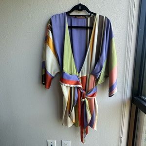 Zara striped wrap romper
